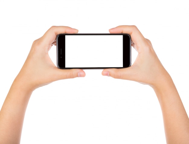 Close-up of hands using a smartphone