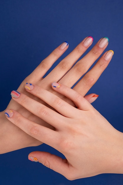 Close up hands with beautiful manicure