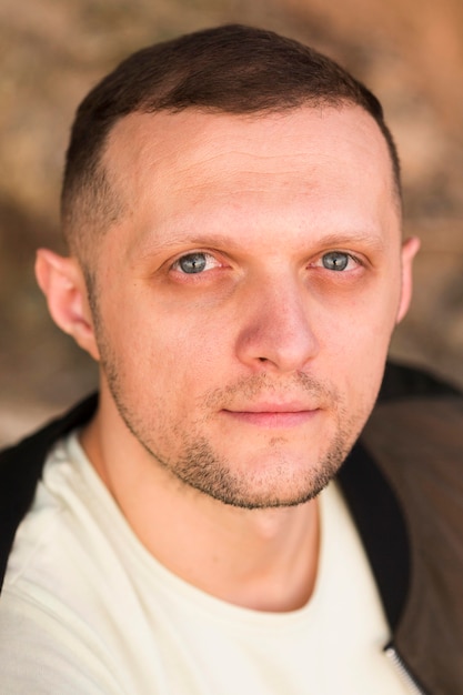 close-up handsome man portrait