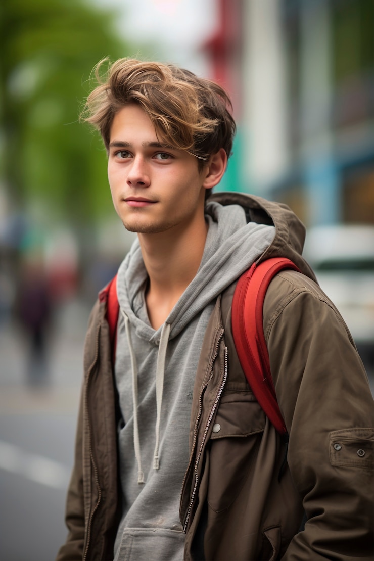 Free Photo close up on handsome young man