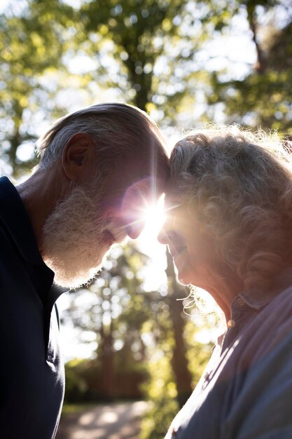 Close up happy couple outdoors