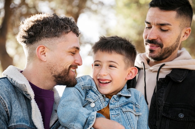 Free photo close up happy lgbt family