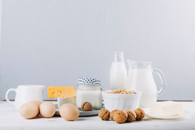 Free photo close-up of healthy food ingredients on table