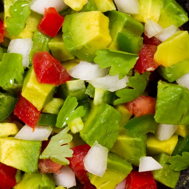 Close-up healthy mexican salad