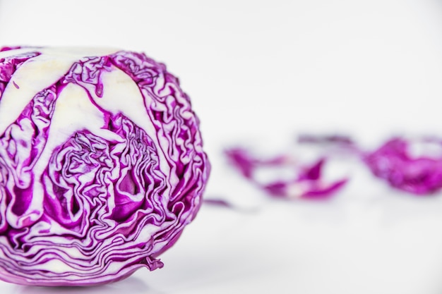 Close-up of healthy purple cabbage