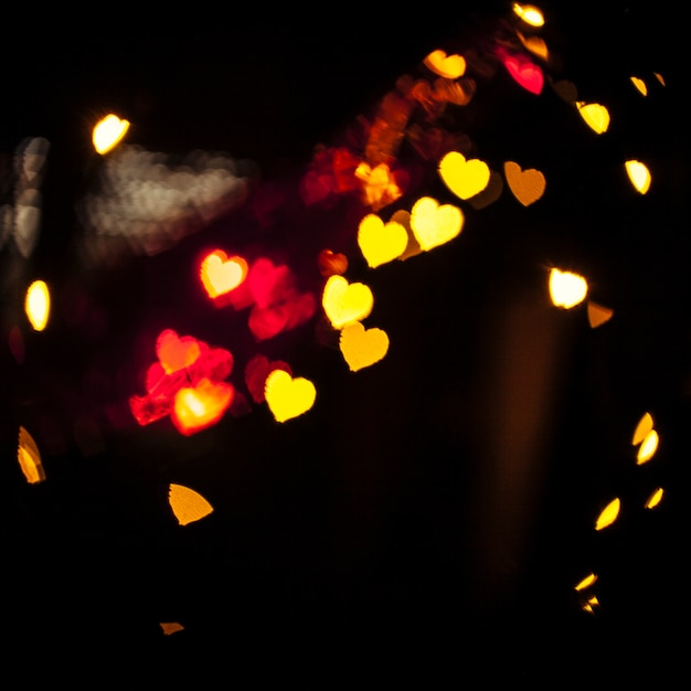 Close-up heart-shaped lights