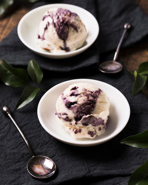 Close-up homemade gelato sorbet