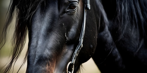 Close up on horse head