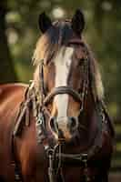 Foto gratuita primo piano a cavallo all'aperto