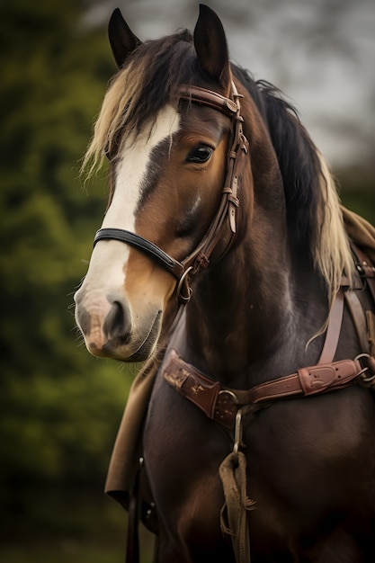 Foto gratuita primo piano a cavallo all'aperto