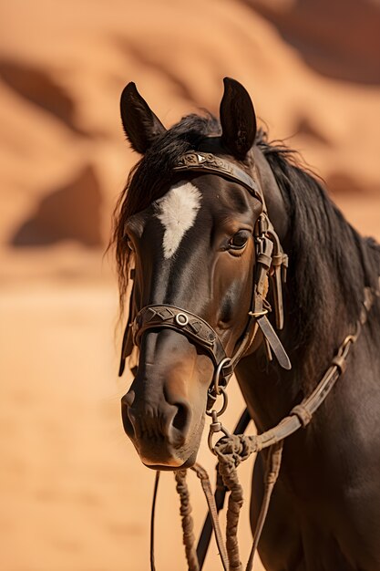 屋外の馬をクローズ アップ