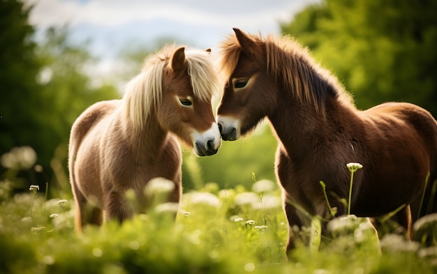 無料写真 自然の中で馬をクローズアップ