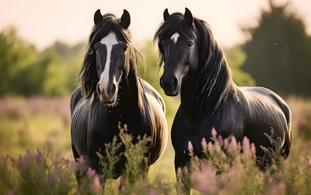 Закрыть лошадей на природе
