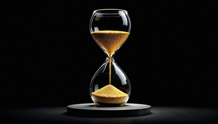 Free Photo close up on hourglass filled with sand
