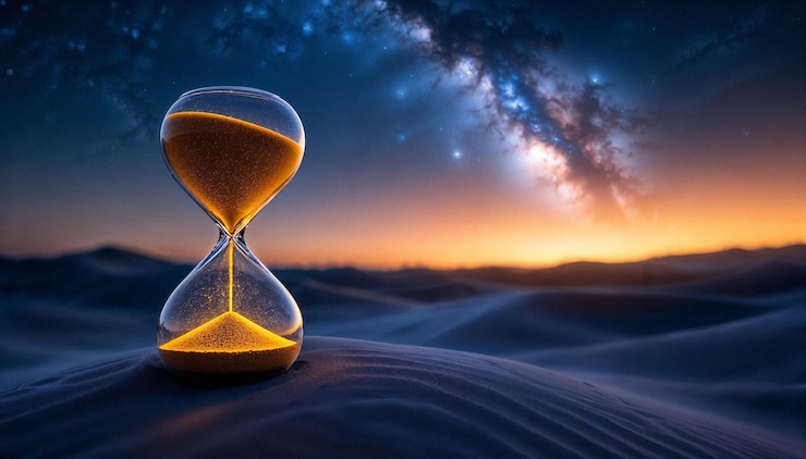 Free Photo close up on hourglass filled with sand