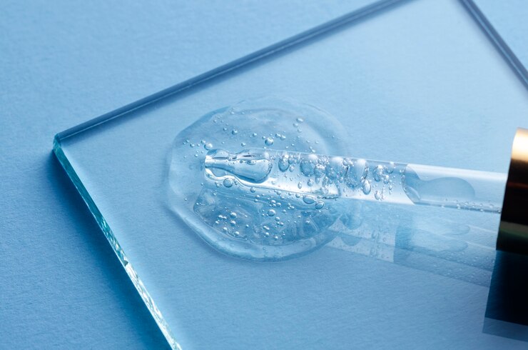 Close up on hyaluronic acid tratment