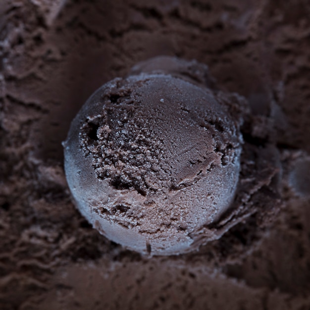 Close-up ice cream scoop