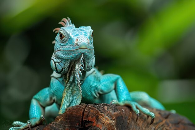 close up iguana in nature