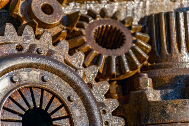 Close-up of iron gears