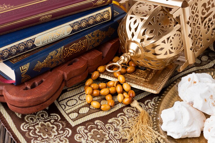 Free Photo close-up islamic new year concept with misbaha