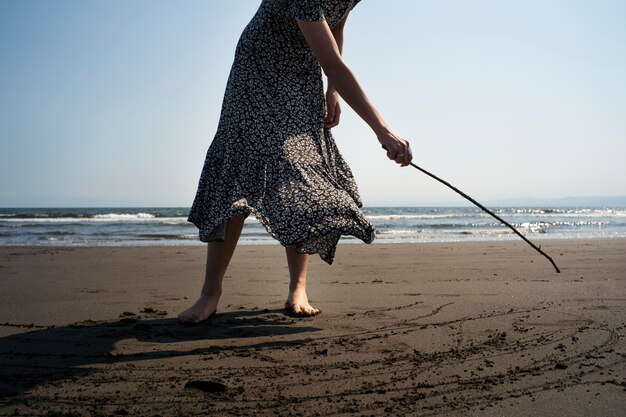 Close up japanese at beach