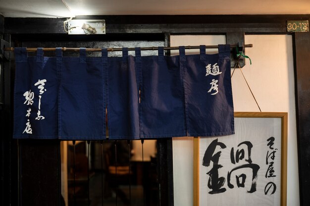 Close up on japanese street food shop