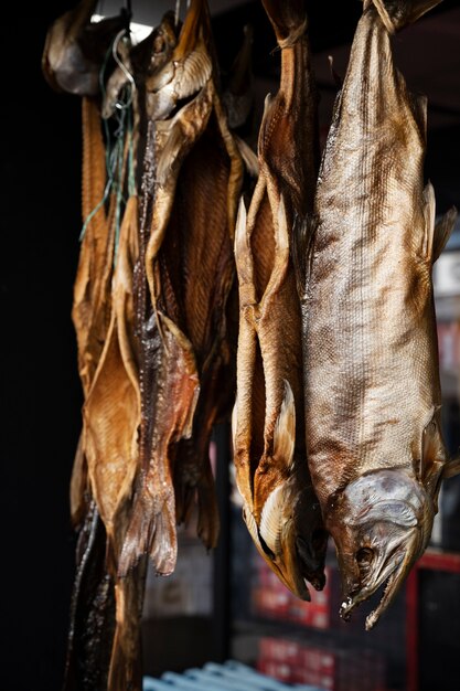 Close up on japanese street food