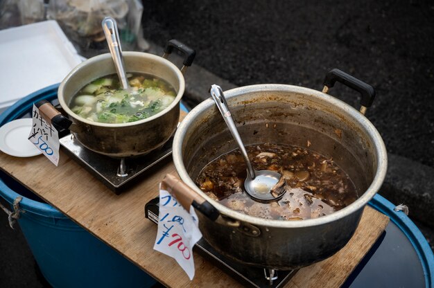 Close up on japanese street food