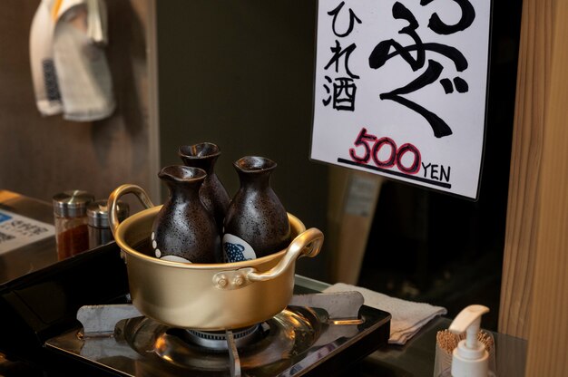 Close up on japanese street food