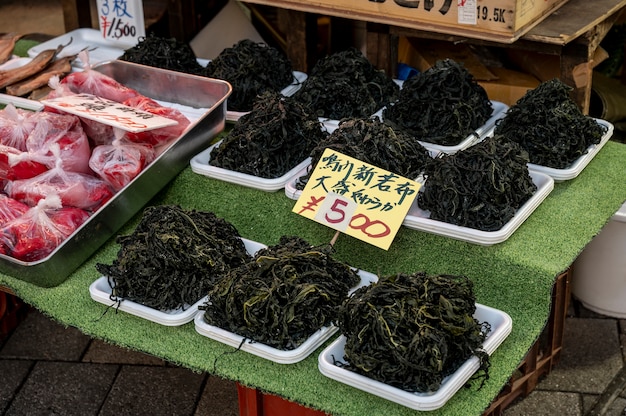 Close up on japanese street food