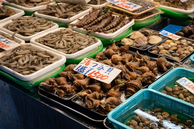 Close up on japanese street food