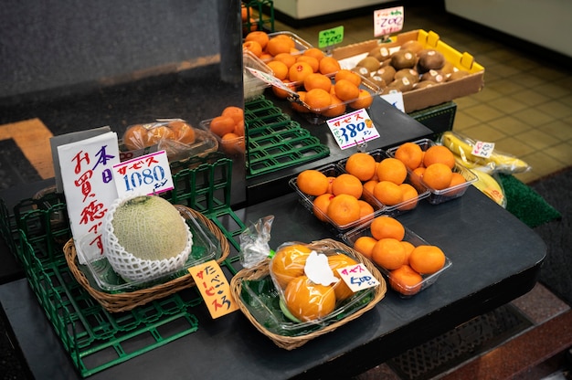 日本の屋台の食べ物をクローズアップ