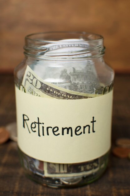 Free photo close-up jar filled with money