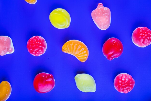 Close-up jelly fruits