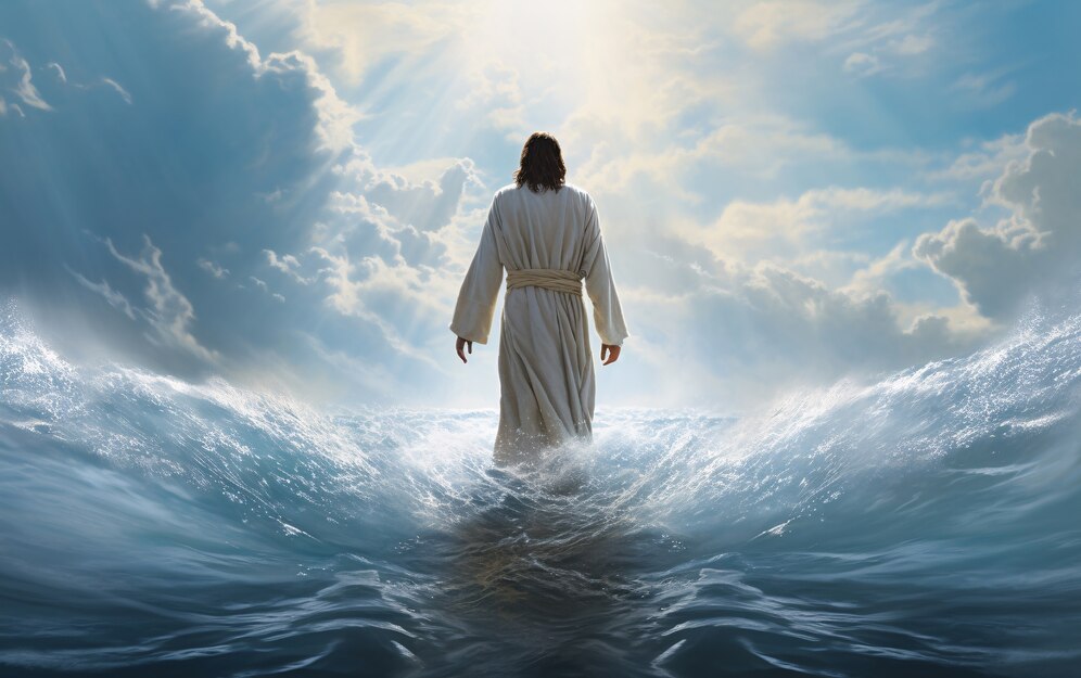 jesus walkin on water