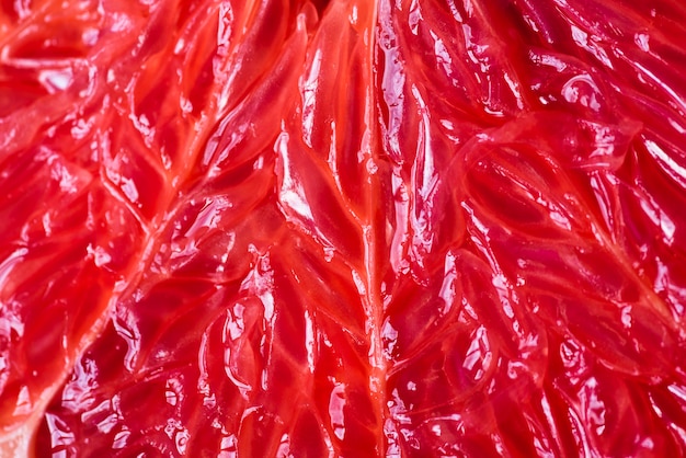 Close-up of juicy grapefruit pulp