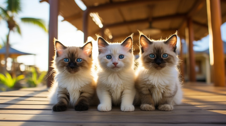 Free Photo close up on kittens outdoors
