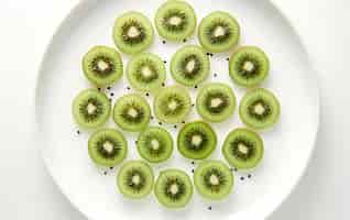 Free photo close up on kiwi seasonal fruit for winter