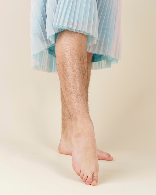 Free photo close up legs body hair