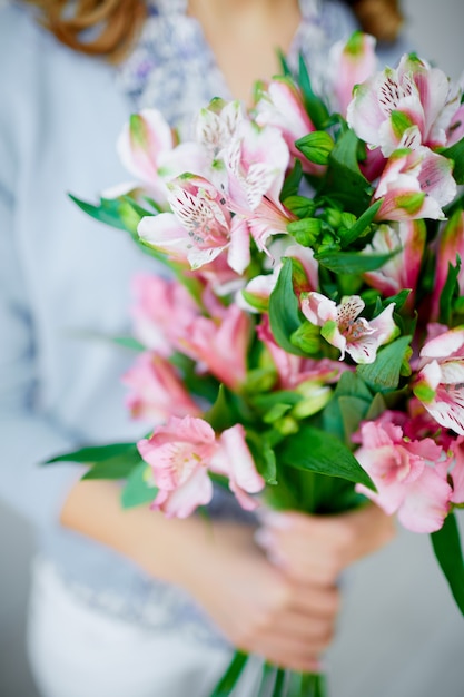 Close-up of lilies bouquet
