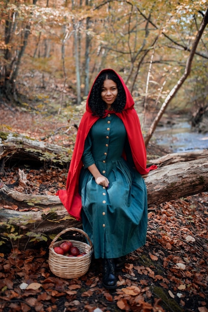 Close up on little red riding hood