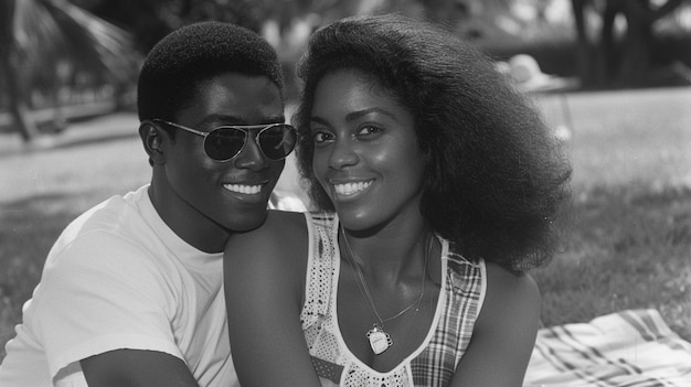 Free photo close up lovely couple enjoying picnic