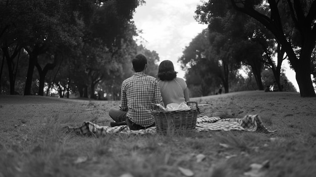 Foto gratuita da vicino una bella coppia che si diverte a fare un picnic.