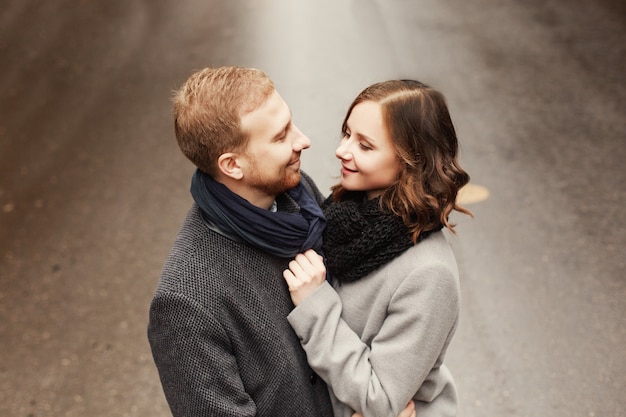 Close-up of lovely couple looking at each other