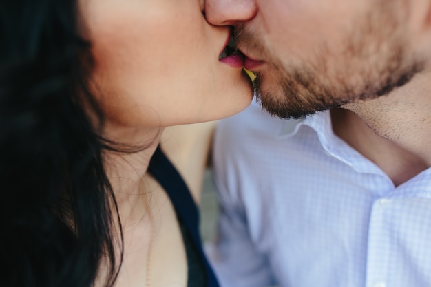 Close-up of lovers kissing