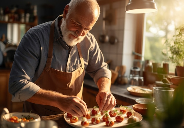 Foto gratuita un primo piano di un uomo che cucina