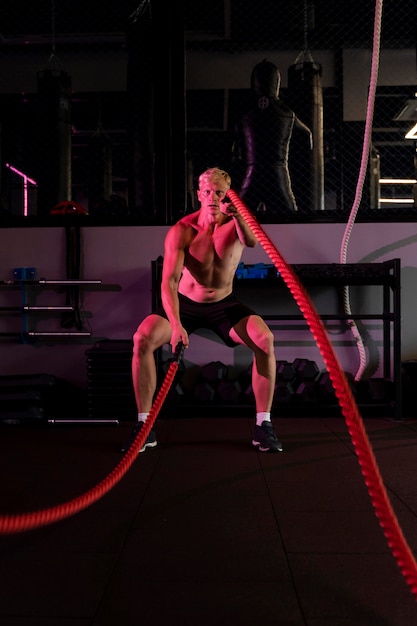 Close up on man doing crossfit workout