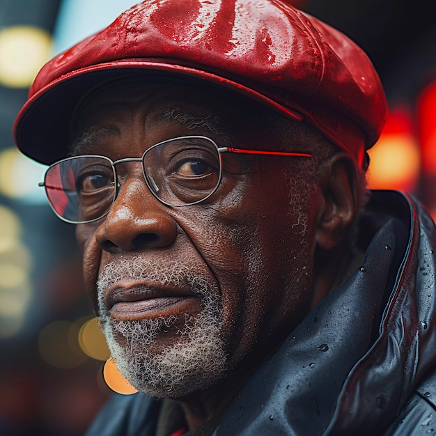 Free photo close up on man portrait in new york city