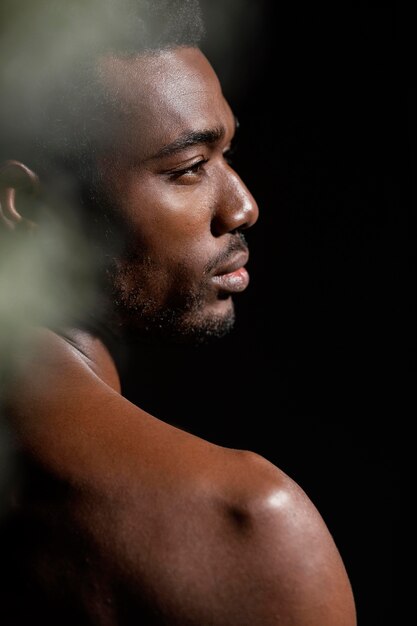 Close-up man posing portrait