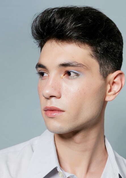 Close-up of man posing in shirt